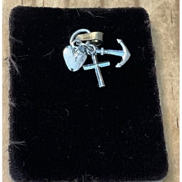 Sterling Silver Heart Cross Anchor Three Piece Charm by Rembrandt - Picture 2 of 3